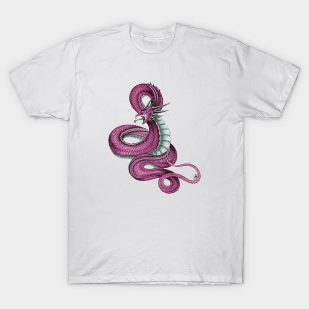 Wyrm pink T-Shirt by Sandra Staple